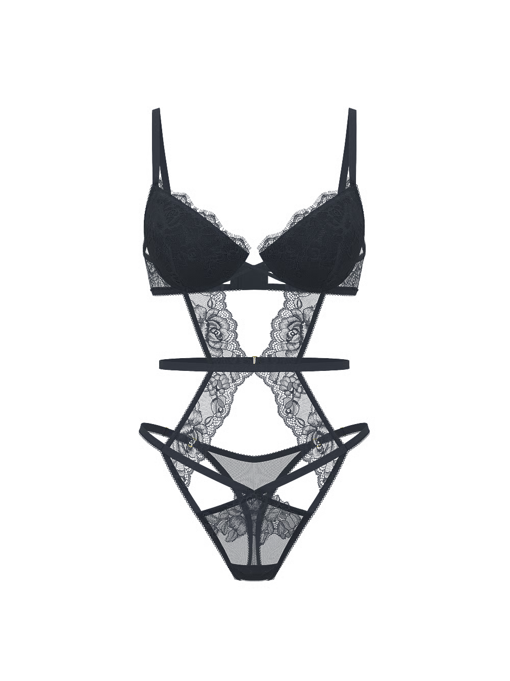 Rose Lace Lightly Lined Strappy Teddy (Victoria's Secret)