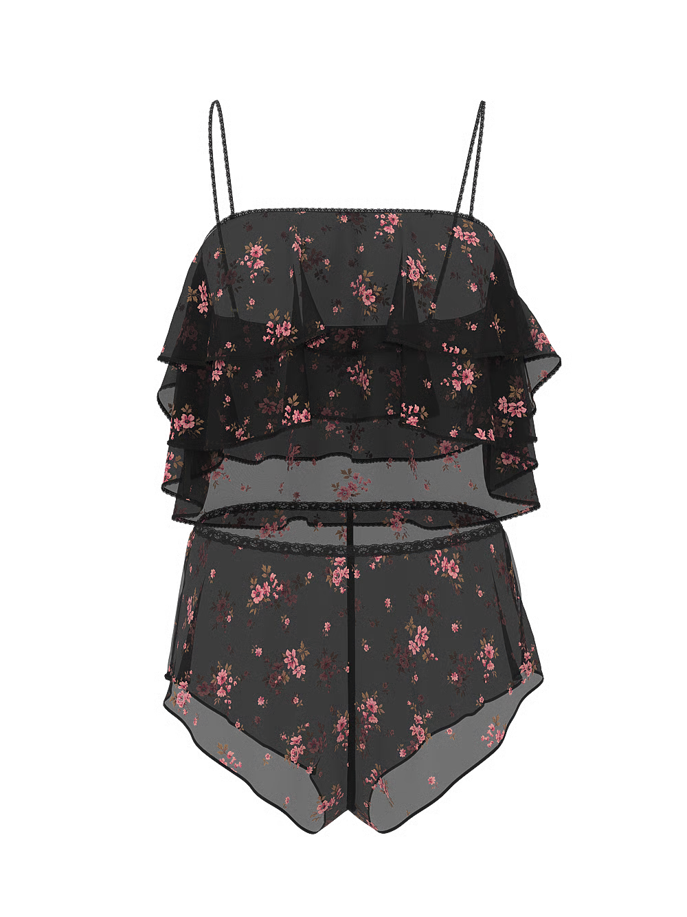 Wisteria Sheer Chiffon Flutter Cami Set (Victoria's Secret)