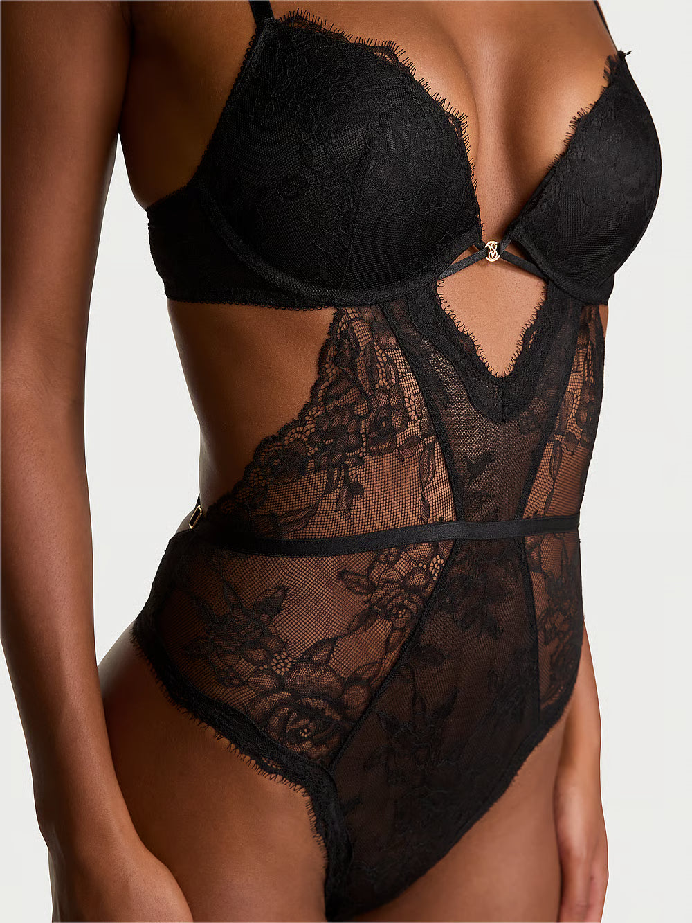 Rose Lace Push-Up Teddy (Victoria's Secret)
