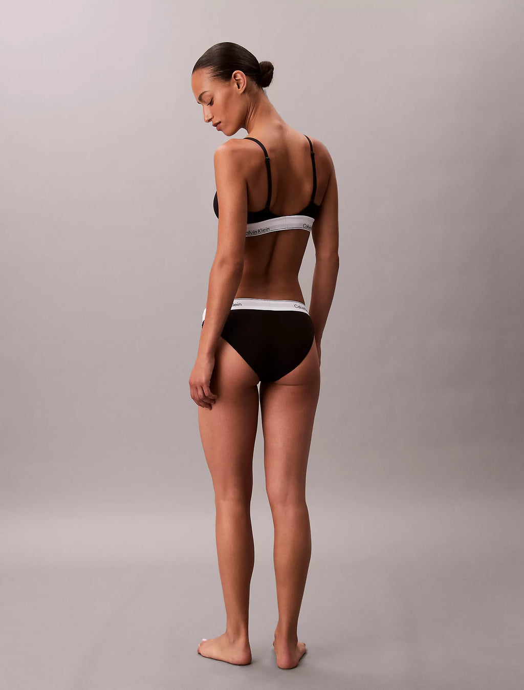 Icon Cotton Modal Lightly Lined Triangle Bralette + Thong (Calvin Klein)